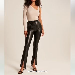 Abercrombie Vegan Leather Split-Hem Pants                         SIZE 27